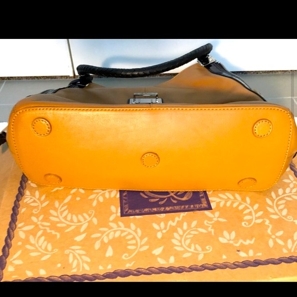 New Brighton Bag Leather Caramel Zebra Silver Hardware Shoulder w/box - Picture 8 of 15